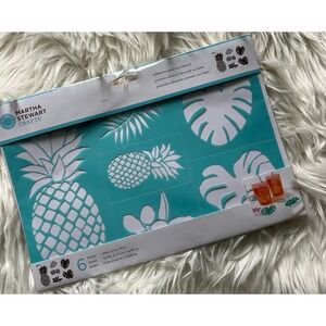 New Martha Stewart Adhesive Laser-Cut Stencils 6 Designs Pineapple Tropical